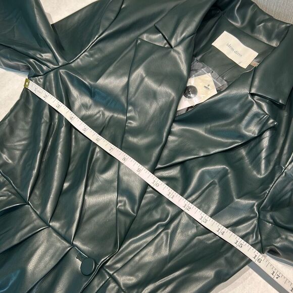 NEW idem ditto Womens Coat Sz Small Deep Green Wrap Front Pleated - Picture 8 of 11